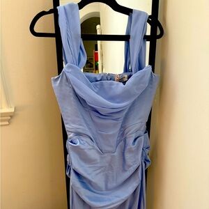 House of CB Light Blue Draped Dress